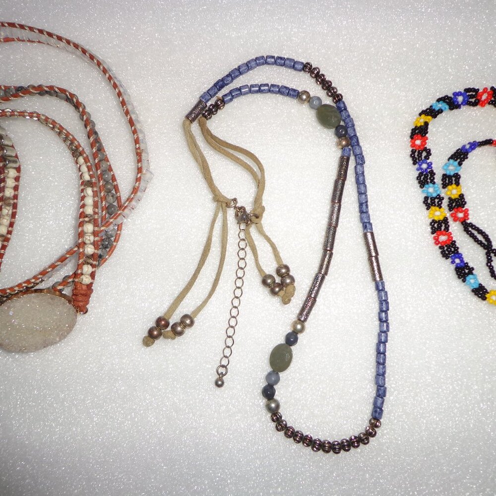 Boho Jewelry Items Necklace Choker/Wrap Bracelet, Drusy Wrap Bracelet